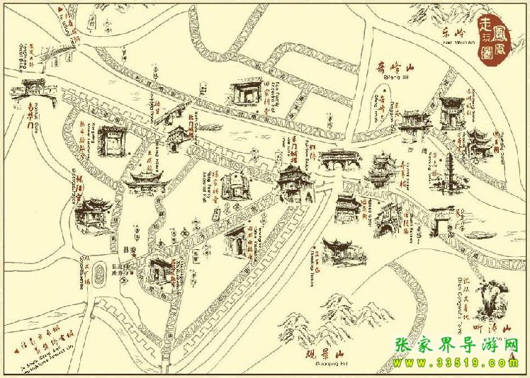 鳳凰古城景點(diǎn)分布圖